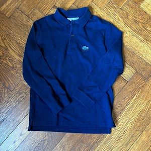 Boys Long Sleeve Lacoste Navy Shirt Size 8